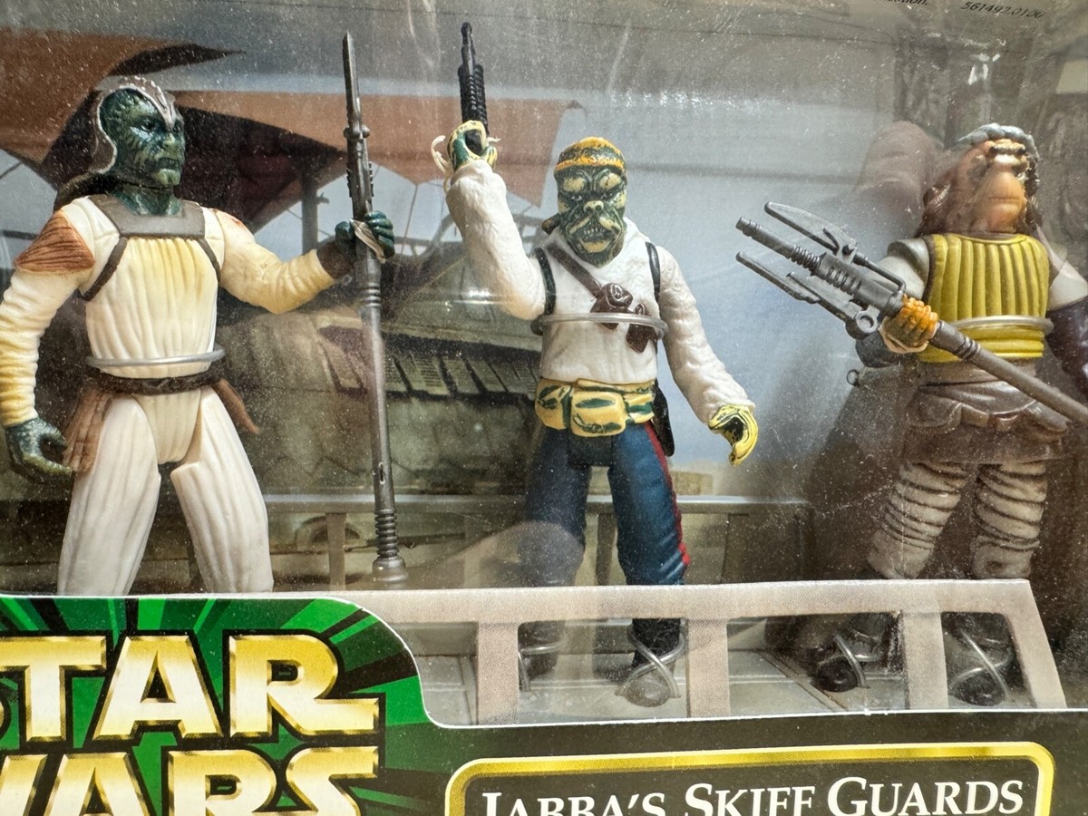 特撮 Star Wars 1998 The Power of The Force 3-Pack Movie Scene 4 Inch Tall Action Figure Set - Jabba's Skiff Guards with Star Wars JABBA SKIFF GUARDS 3 Figure Set HASBRO Power of the