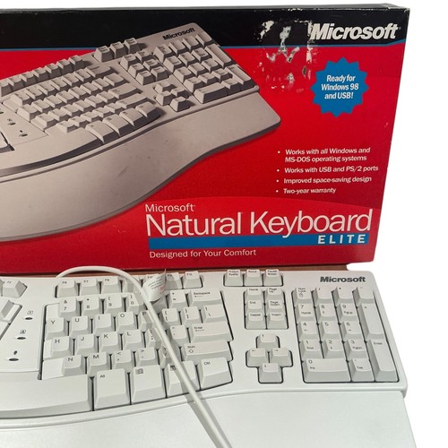 Microsoft Natural Keyboard Elite 20 28600082 Wired New Open Box Ergonomic PS2 - Zdjęcie 4 z 20