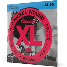 D'Addario EXL145 Nickel Wound Plain 3rd Electric Guitar Strings, Heavy 12-54