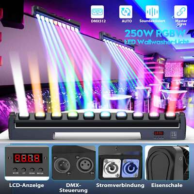 250W RGBW 10 LED Wallwasher Beam Moving Head Licht Bar DMX Strobe DJ Show Strahl