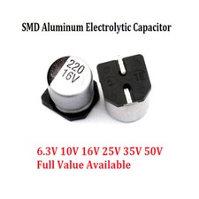 10-50PCS SMD Aluminum electrolytic capacitor 10UF 47UF 100UF 1000UF 16V 25V 50V