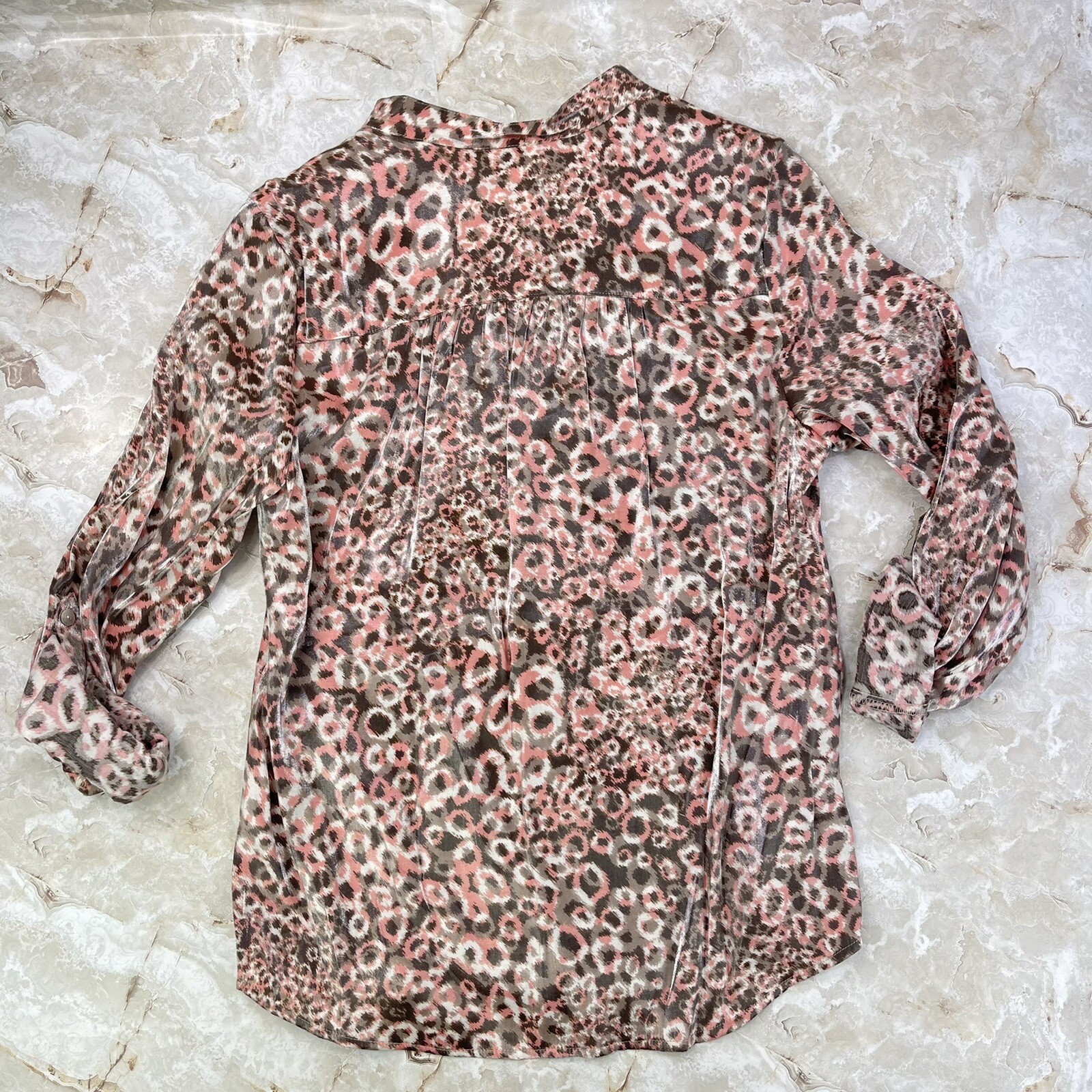 Ruby RD Petite Animal Print Metallic Button Up LO… - image 11