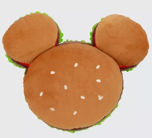 Japan Tokyo Disneyland Exclusive Mickey Hamburger Shape Big size Burger Cushion - Picture 4 of 6