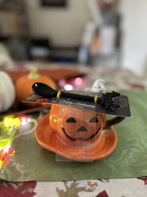 *RARE FIND* Corner Ruby Happy Halloween Teacup Set