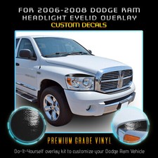 For 2006-2008 Dodge Ram 1500 2500 Headlight Eyelid Graphic Decals - Glossy Vinyl