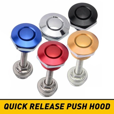 2-10pc Push Button Quick Release Hood Bonnet Pins Lock Clip Car Bumper Latch Kit