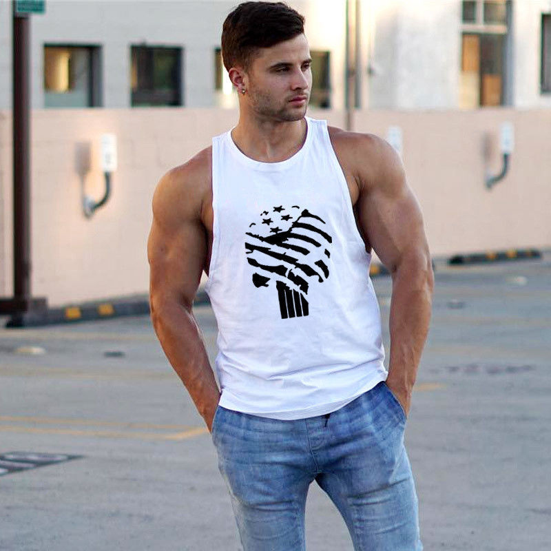 Gym Men Fashion Tank Top Bodybuilding Stringer Singlet Sport training Undershirt