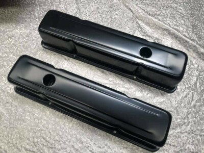 TALL NEW SMALL BLOCK ROCKER COVERS IN BLACK SUIT CHEV 350 307 383 HQ ...