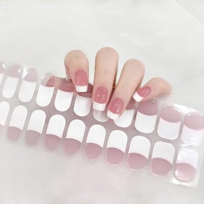 Gel Nail Art Wraps French Tip White Jelly Pink French Tip White & Jelly Pink