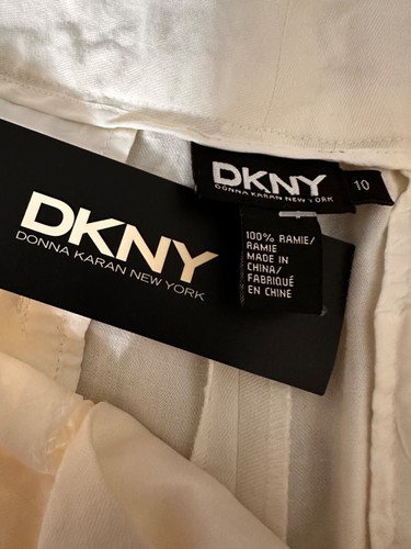 NWT DKNY Womens Ramie Pleated Pants Size 10 - Picture 7 of 8