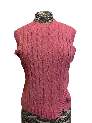 Anthropologie Current Air Angeline Pink Sleeveless Cable Knit Sweater Top Vest S