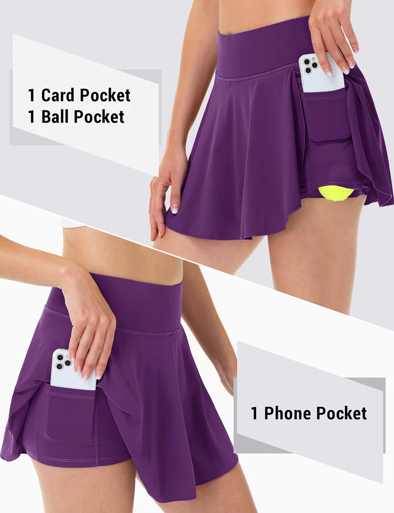 Womens Tennis Skirt Pleated Golf Skirts With Pocket High Waisted Athletic Skorts