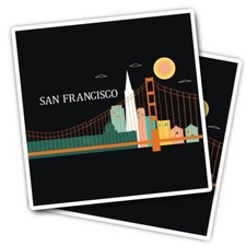 2x Vinyl Stickers Cool San Francisco USA Travel American #58485
