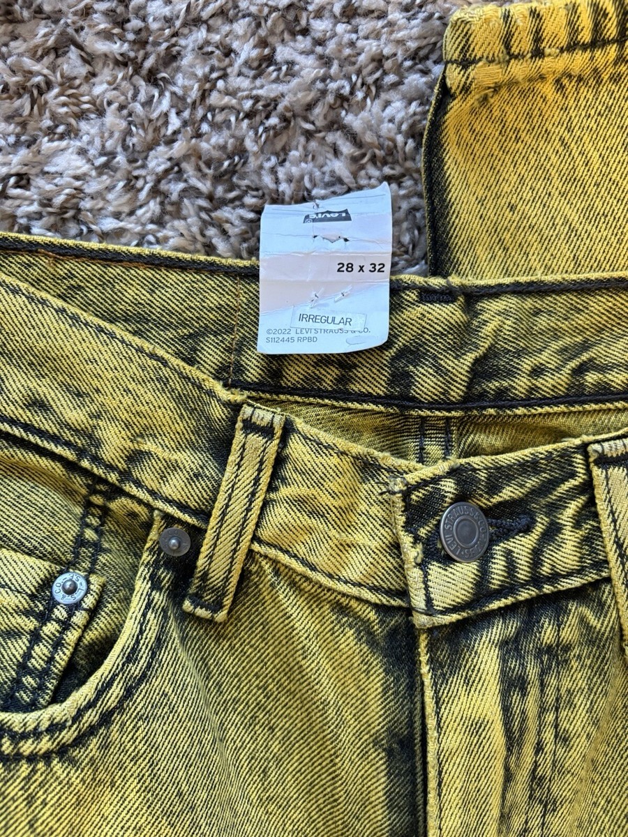Levi's 578 Jeans Men's Size 28x32 Yellow Color Wash Denim Baggy