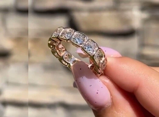 Cushion cut eternity band hotsell