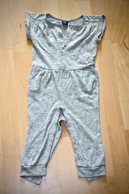 *BABYGAP KINDER JUMPER JUMPSUIT ROMPER OVERALL Gr. 92* Knopfleiste Anzug grau