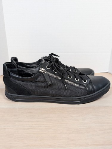 Louis Vuitton Black Damier Zippered Lace-up Shoes Low Sneakers Men's 9 UK/10 US - Picture 4 of 20