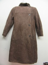 Vintage California Usa Leather Sheepskin Coat Jacket Size Uk 8