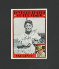 1972 Topps Sal Bando #348 Boyhood Stars~ Set Break ~~ High Grade!