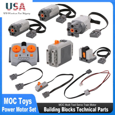 9PCS MOC Technic Power Functions Battery Box Train Motor Receiver Remote Control