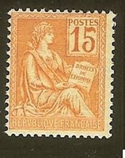 FRANCE STAMP TIMBRE N° 117 " MOUCHON 15c ORANGE " NEUF xx LUXE  H911F