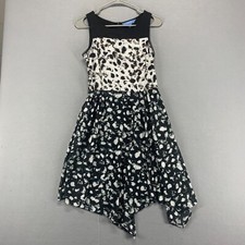 Simply Vera Vera Wang Dress Womens XS Black Fit Flare Cheetah Animal Print Mini