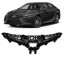 For 2021-2024 Toyota Camry SE XSE Front Bumper Upper Grille Glossy Black Grill