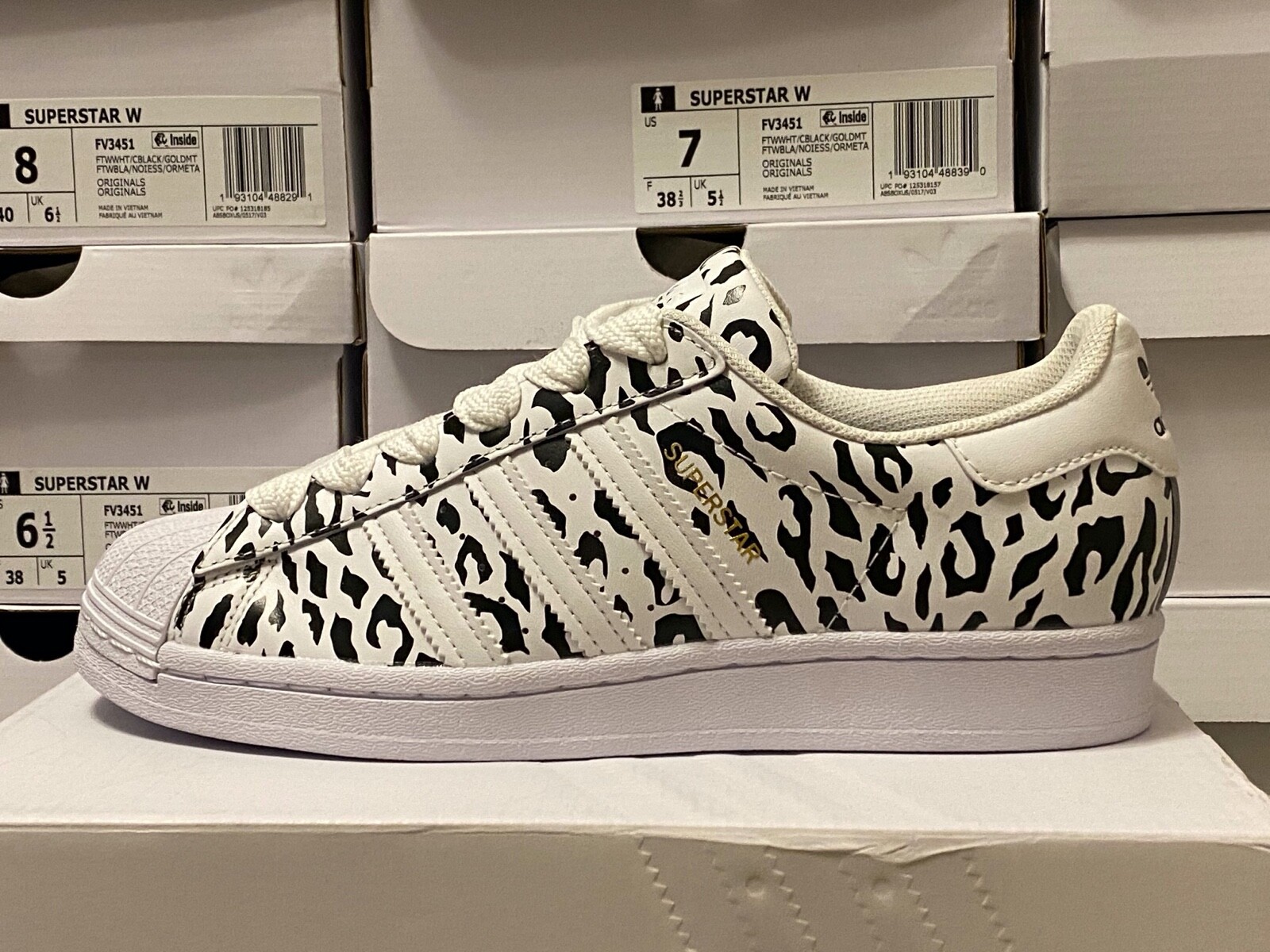 leeg komedie Plantage Adidas Superstar Women's FV3451 "CHEETAH PRINT" SHELL TOE" White/Black/Gold  NEW | eBay