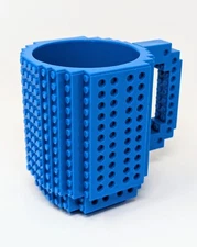 Build-On Brick Mug Blue Compatible With Lego Blocks 12 Ounces