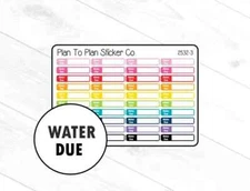 2532-3~~Water Bill Due Boxes Planner Stickers.