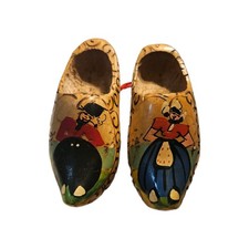 Hand Painted Dutch Wooden Clogs Holland Souvenir Miniature Folk Art Decor