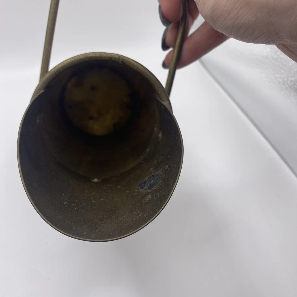 Antigua chimenea vintage de latón y cobre con cuchara de ceniza decoración rústica Foto 2 de 4