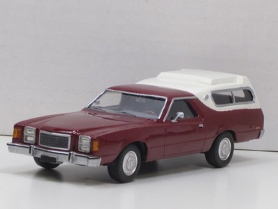Ford Ranchero Pickup mit Hardtop 1977 in weinrot Box unbekannt 1:43 Handarbeit