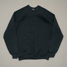 Vintage 80s FOTL USA Made Raglan Crewneck Sweatshirt Black XL