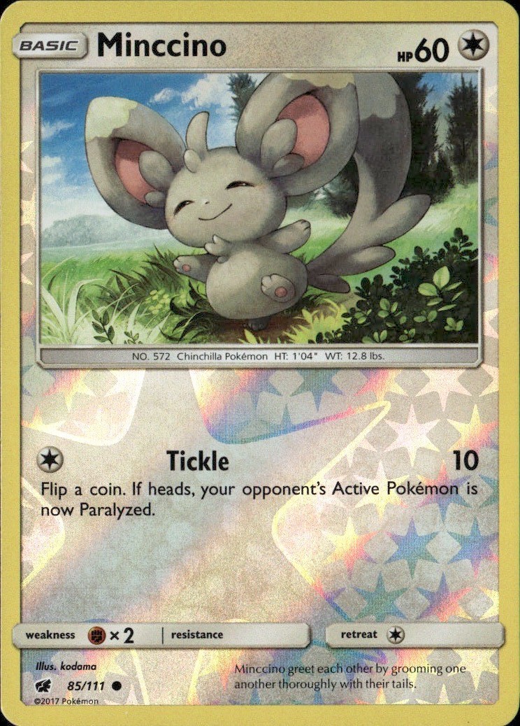 Minccino Reverse Holo Common SM04 SM - Crimson Invasion 85/111 LP-NM