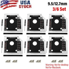 9.5/12.7mm For SATA 2nd SSD Hard Drive Caddy Bracket DVD/CD-ROM Optical Bay 3/6X