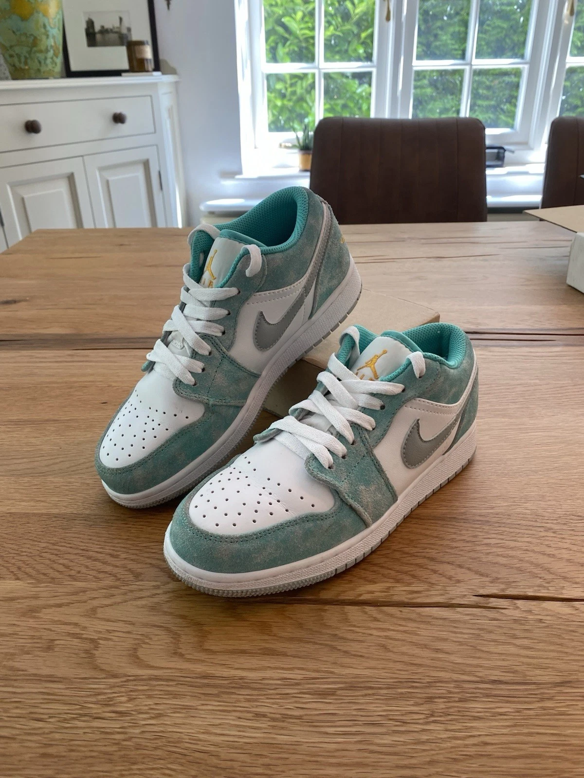 Nike Air Jordan 1 Low New Emerald Low Top Trainers Sneakers UK Size 5