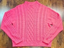 J.Crew Roll Neck Pink Cable Knit Pullover Womens Sweater Size Extra Large