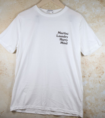 Branded + Moniker ''Martini Laundry Harry Mind'' Organic T-Shirt (White, M) BNWT