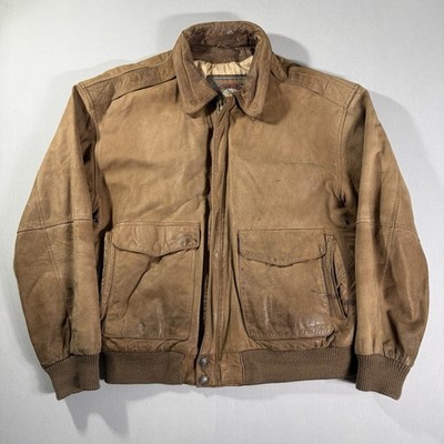 Vintage Wilson s A-2 Leather Bomber Flight Jacket Men s L Brown Aviation