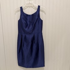 Vintage 90’s Shift Dress silk Y2k Cocktail  4 Blue Bow  Mini Kentucky Derby
