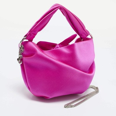 Jimmy Choo Bonny Pink Satin Chain Clutch | eBay