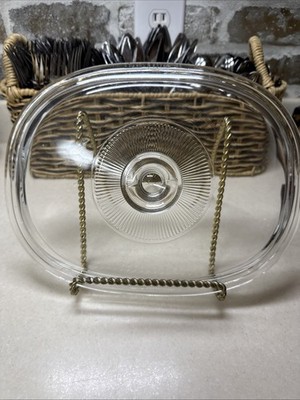 Vintage Pyrex F-12-C Oval Casserole Lid: French White Replacement Lid Only