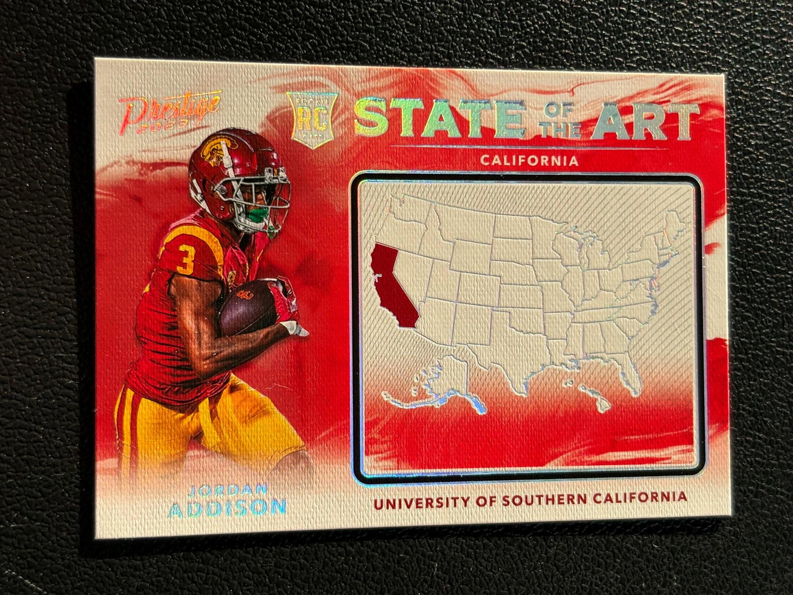 Jordan Addison 2023 Prestige State Of The Art SSP CASE HIT RC USC Vikings E36