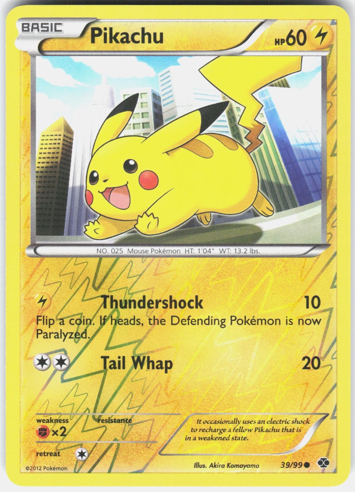 Pokemon Pikachu 39/99 Common Next Destinies Pokemon Near Mint