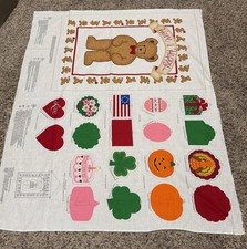 Teddy Bear Fabric "A Bear For All Seasons " You Make The Bear Cut Outs Holiday