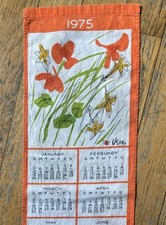 Vintage Vera Neumann 1975 Linen Tea Towel Cal...