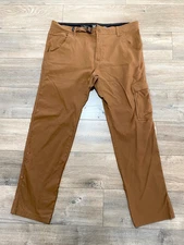 Prana Zion Mens 36X30 Belted Brown Regular Fit Cargo Trail Hiking Stretch Pants
