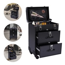 Valigia Trucco Rotante Trolley Grande per Cosmetici Con Lucchetto Borsa Trucco