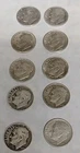 Lot of 10 - U.S. 90% Silver Roosevelt Dimes 1946-1959 PDS Mints $1 Face #37